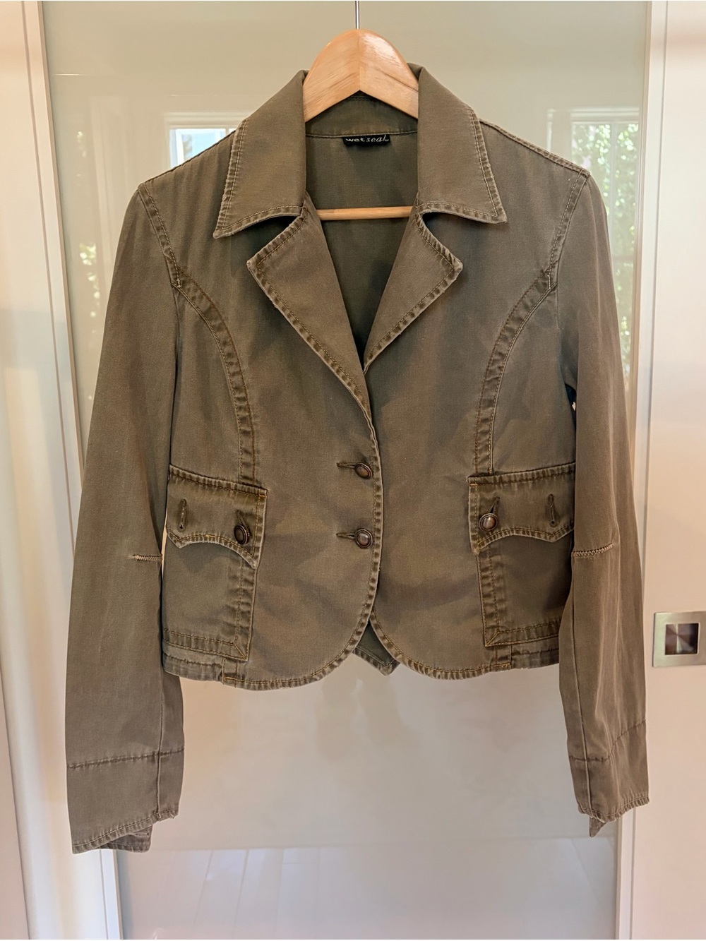 Vintage y2K Distressed Shabby Chic Cotton Utility Jacket Size S